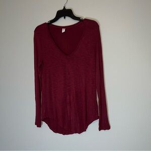 Old Navy Burgundy Long Sleeve Shirt Size M